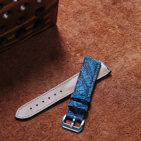 Handcrafted Ostrich Leather Watch Strap with Zermatt Lining (Pointed Tip) by Tan