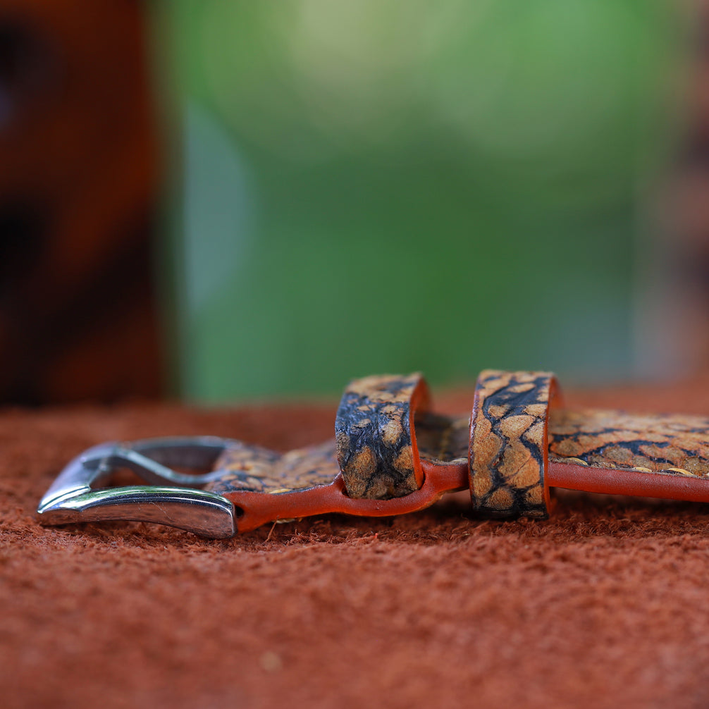 Brown Waxed Ostrich Leg Leather Watch Strap (Smooth)