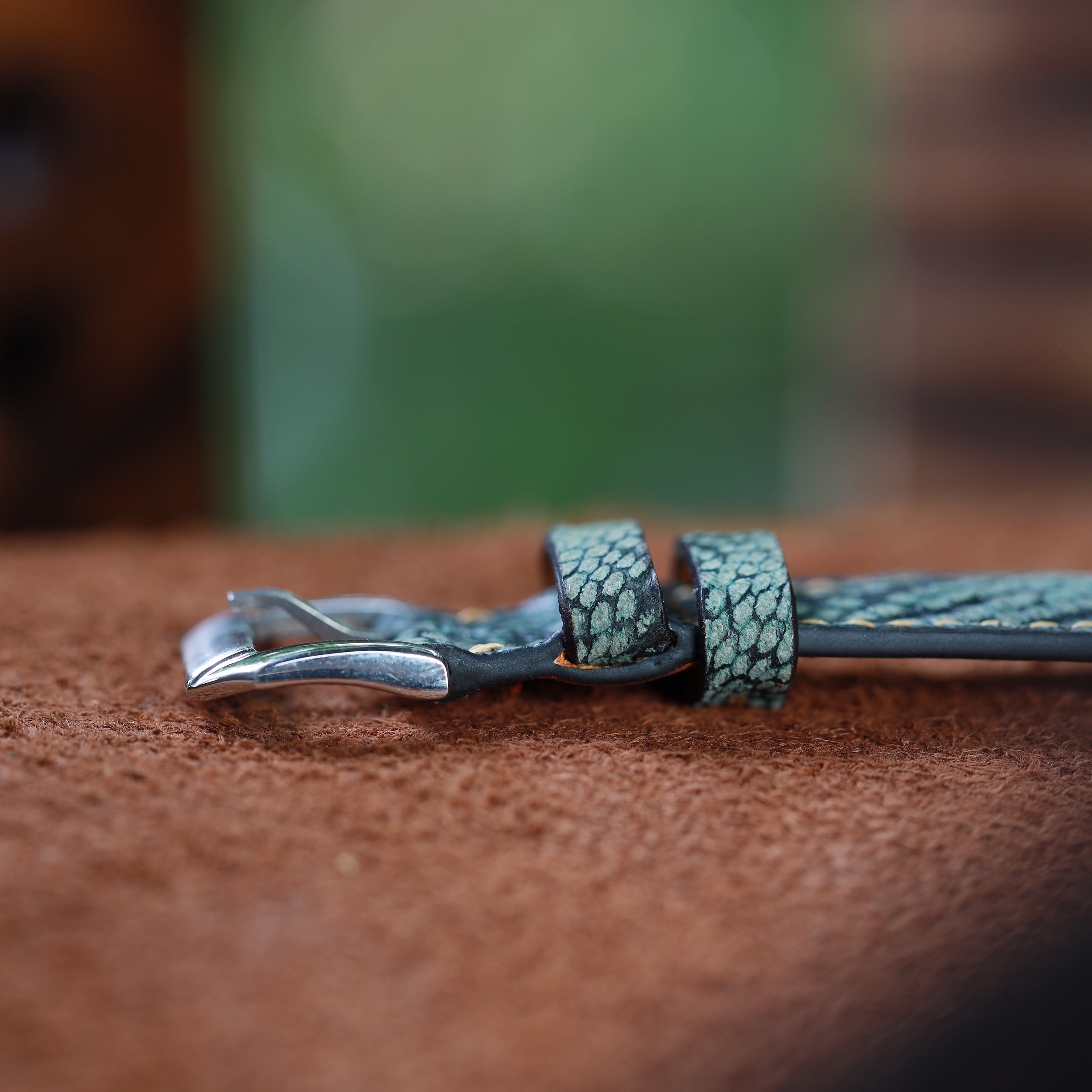 Handcrafted Ostrich Leather Watch Strap with Zermatt Lining (Pointed Tip) by Tan